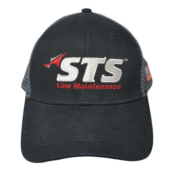 STS Line Maintenance Trucker Hat Black One Size Adjustable Mesh Back Max - Picture 1 of 9